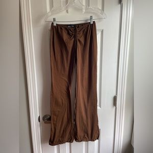 Motel Rocks Brown Low Waisted Bootcut Pants.